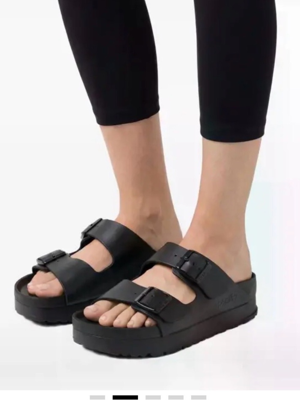 Birkenstock Black Dual-Buckle Platform Slide Sandals - Women's
